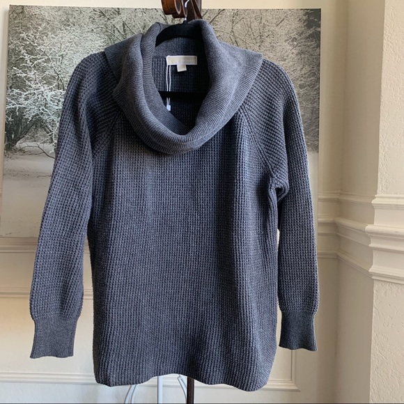 MICHAEL KORS CASUAL WAFFLE KNIT COWL NECK SWEATER - Picture 3 of 12